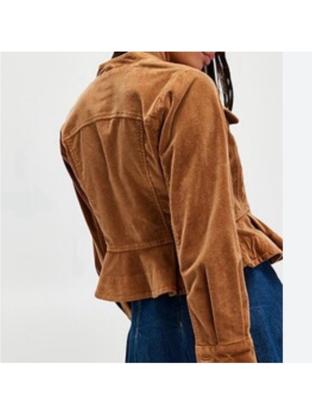 Free People Caramel Suede-Style Button Jacket - Picture 3 of 6